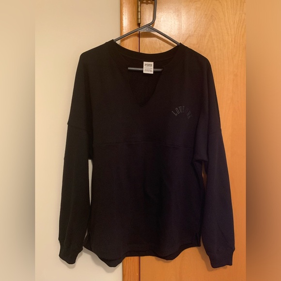 VS PINK Black Glitter Crewneck - Picture 1 of 3